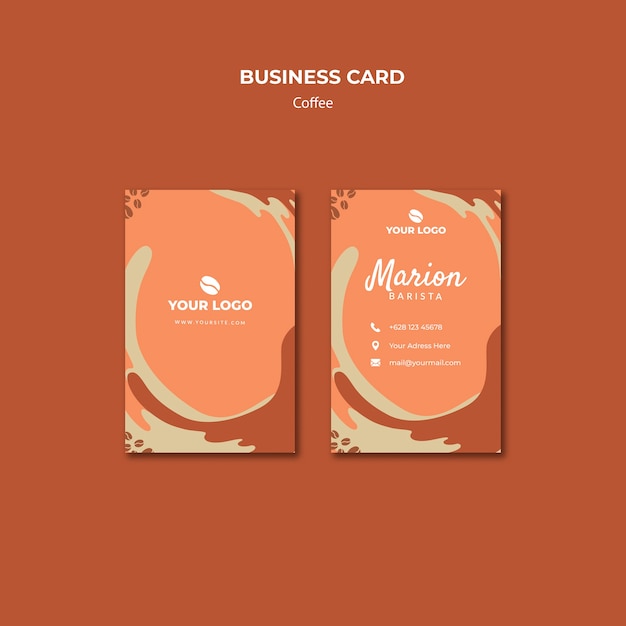 Free PSD coffe concept business card mock-up