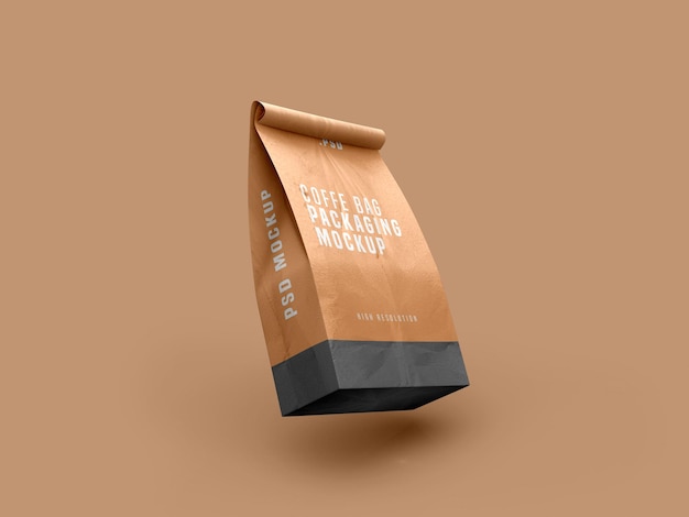 Coffee bag packet mockup