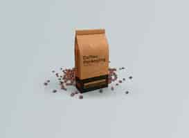 Free PSD coffee bags mockup gravity psd