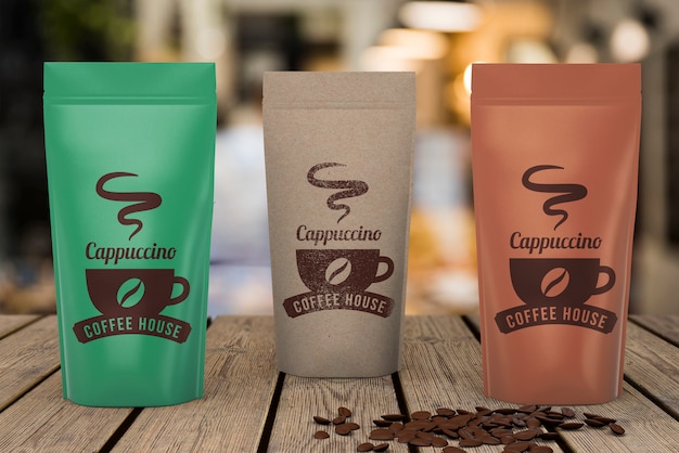 Coffee bags mockup