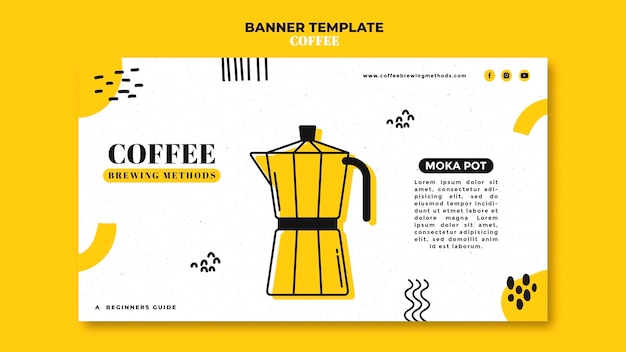Бесплатный PSD Шаблон кофейного баннера
