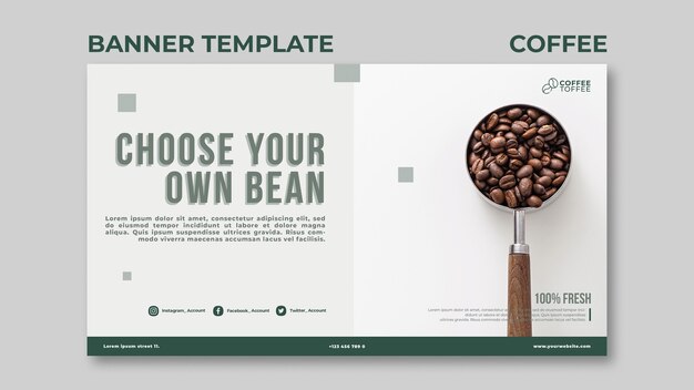 Coffee beans banner template