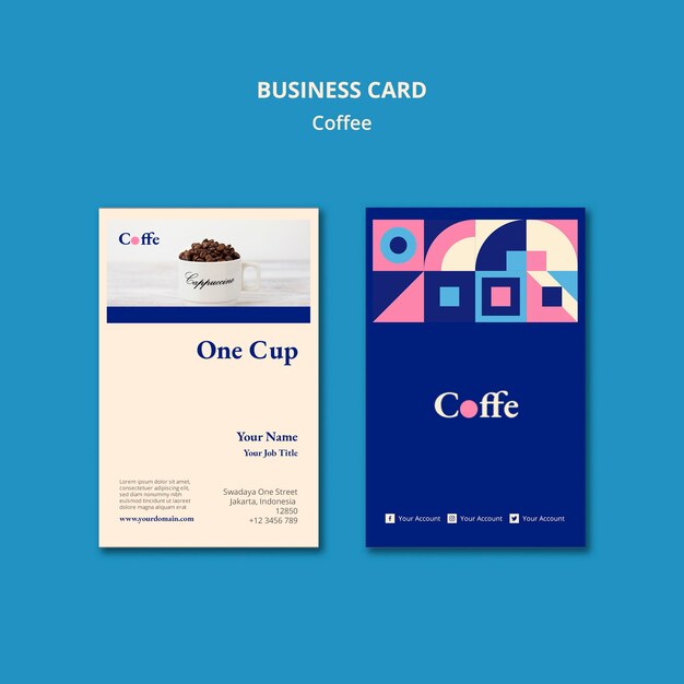 Шаблон визитной карточки кофе