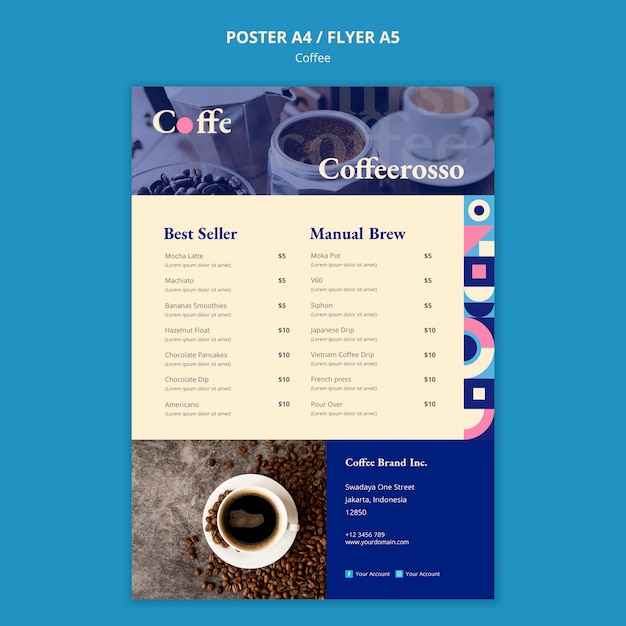 Free PSD coffee concept flyer template