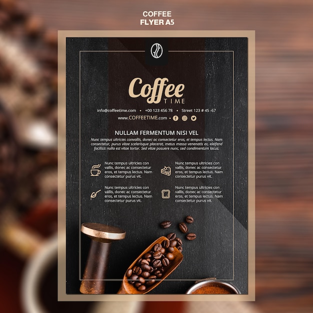 Free PSD coffee concept flyer template