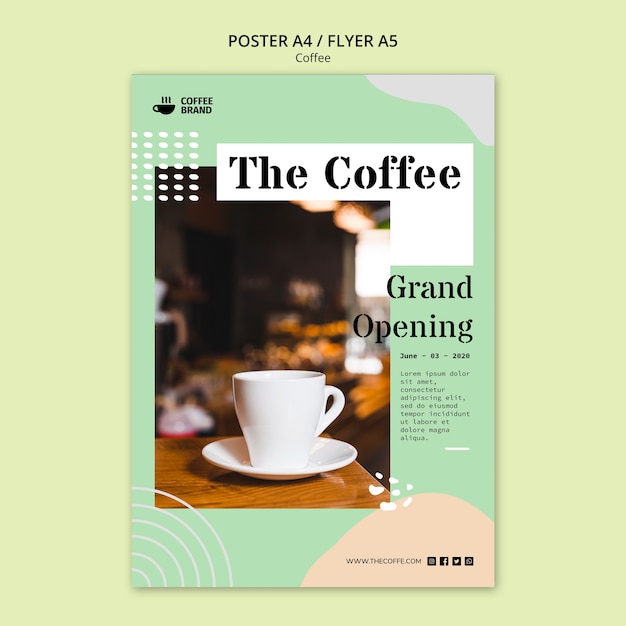 Free PSD coffee concept poster template