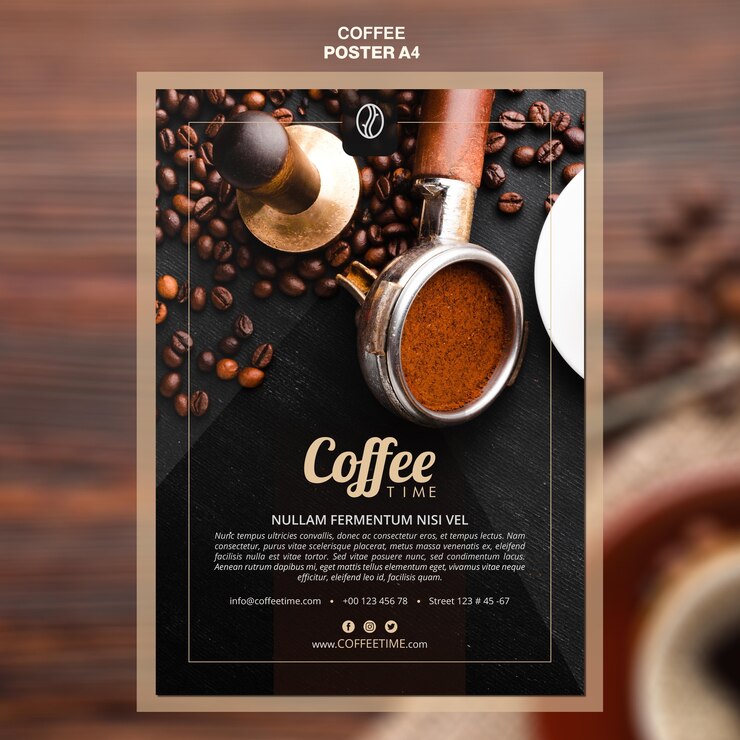 Free PSD coffee concept poster template