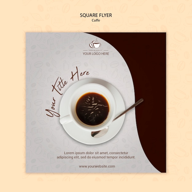 Coffee concept square flyer