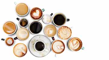 Бесплатный PSD Коллекция кофейных чашек