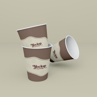 Coffee cup realistic 3d mockup design
