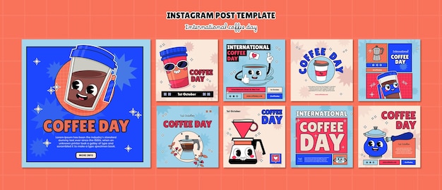 Free PSD coffee day template design