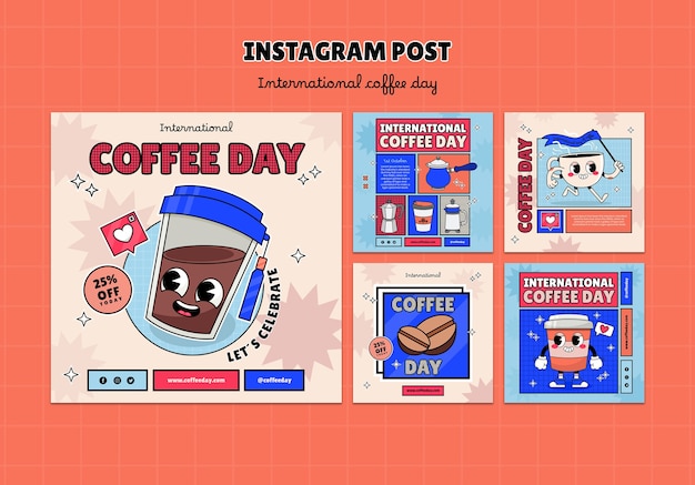 Free PSD coffee day template design