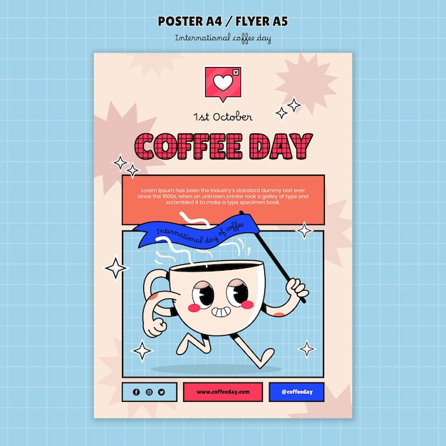 Free PSD coffee day template design