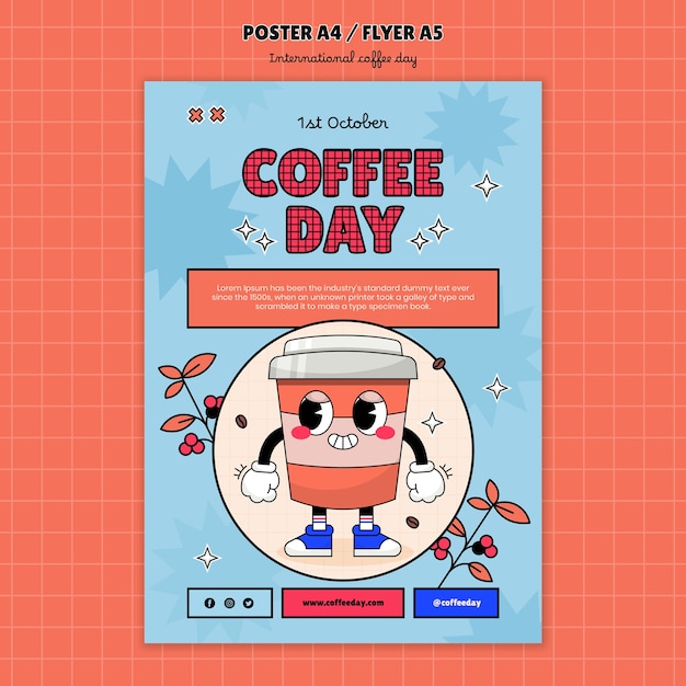 Free PSD coffee day template design