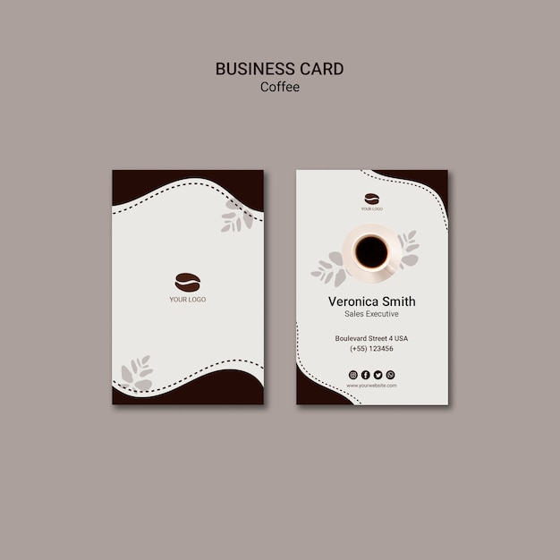 Coffee drink business card template