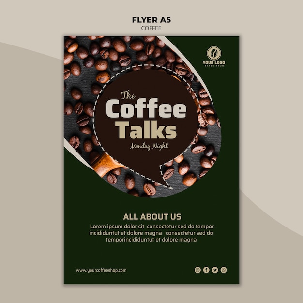 Free PSD coffee flyer template