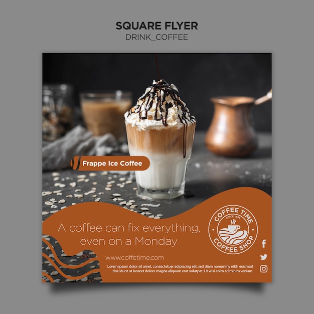 Free PSD coffee flyer template