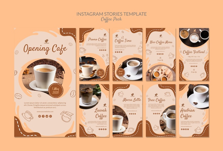 無料PSD コーヒーパックinstagramストーリーテンプレート