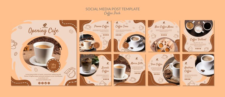 Free PSD coffee pack social media post template