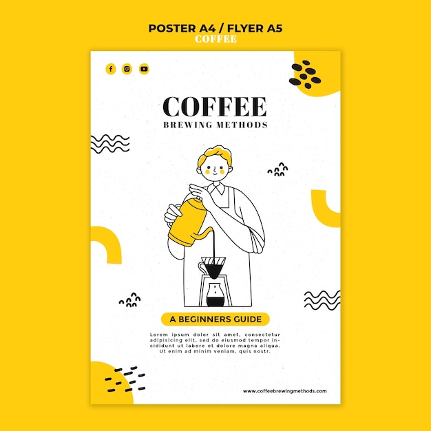 Free PSD coffee poster template