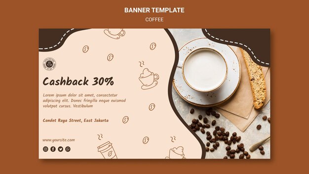 Coffee shop ad banner template