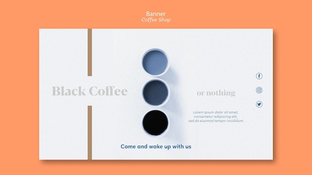 Free PSD coffee shop banner template