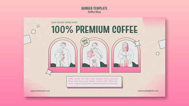 PSD gratuito modello di banner di caffetteria