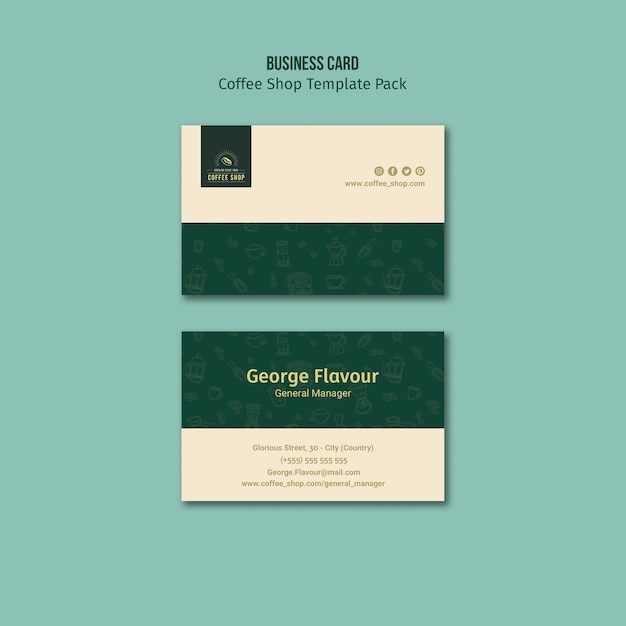 Coffee shop business card template pack