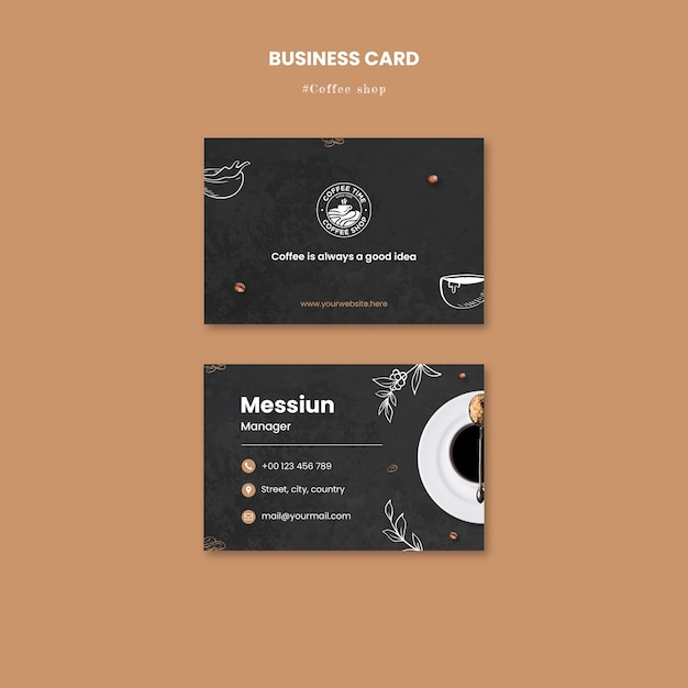 Free PSD coffee shop business card template