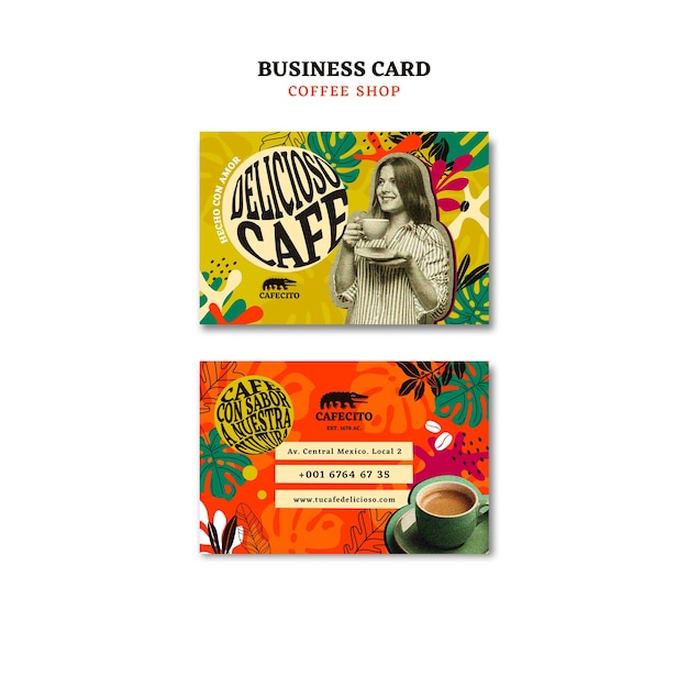 Free PSD coffee shop business card template