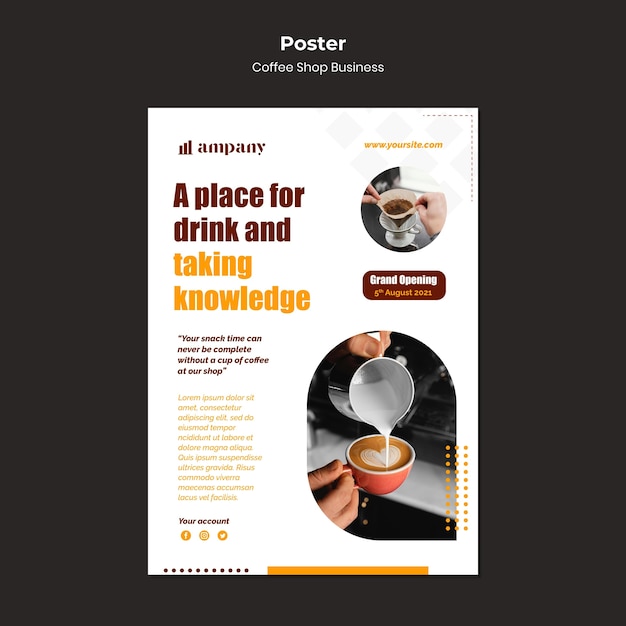 Free PSD coffee shop business poster design template