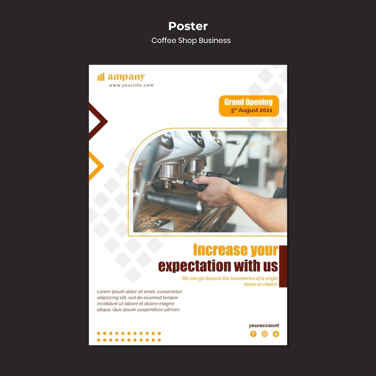 無料PSD コーヒーショップビジネスポスターデザインテンプレート