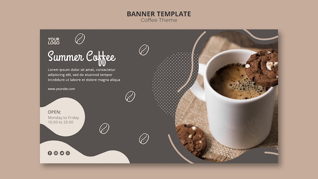 Free PSD coffee shop concept banner template