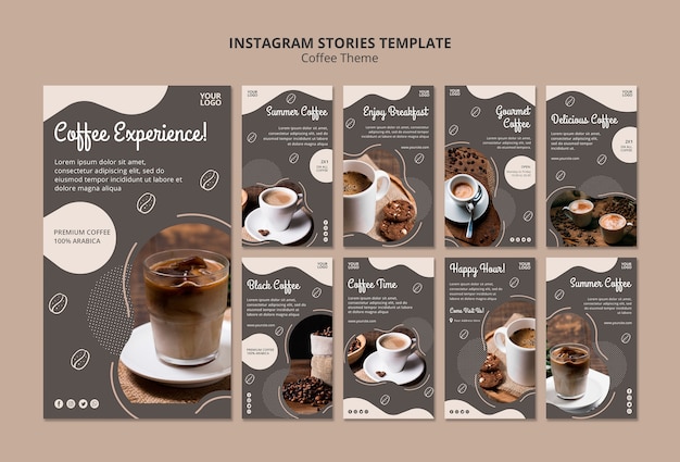 coffee shop concept instagram  stories template