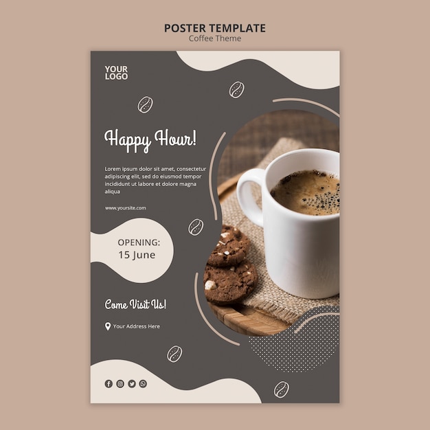 Coffee shop concept poster template