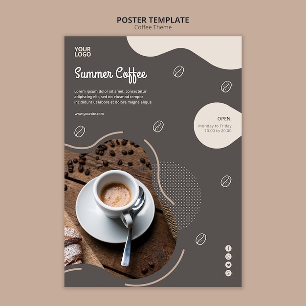 Free PSD coffee shop concept poster template