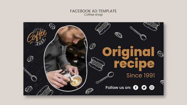 Free PSD coffee shop facebook template