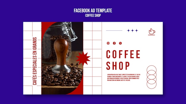 PSD gratuito modello facebook per caffetteria