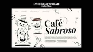 Free PSD coffee shop landing page template