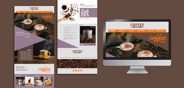 Coffee shop landing pages