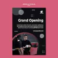 Free PSD coffee shop opening poster design