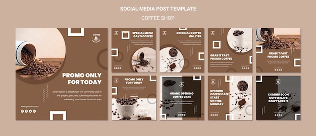 Free PSD coffee shop social media post template