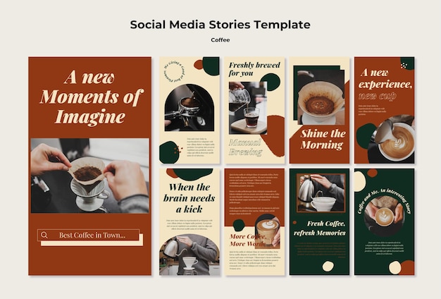 Free PSD coffee shop social media stories