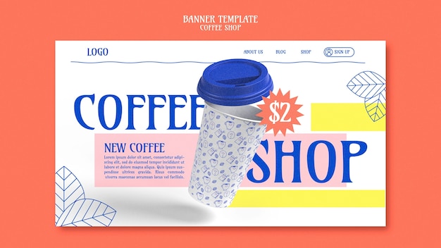 Free PSD coffee shop template design