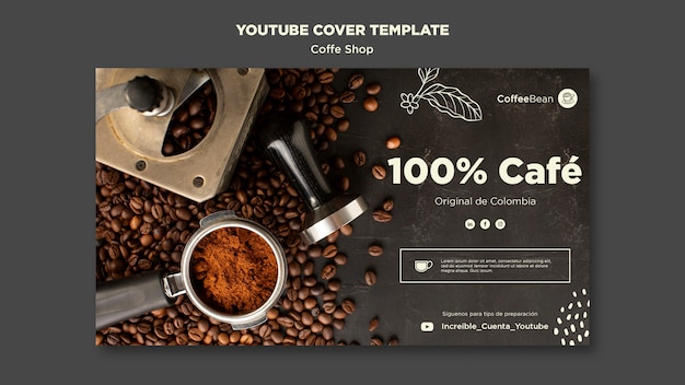 PSD gratuito progettazione del modello di caffetteria