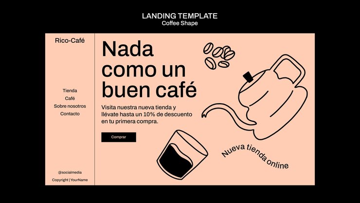 Free PSD coffee shop template design