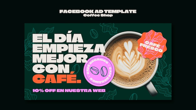 PSD gratuito progettazione del modello di caffetteria