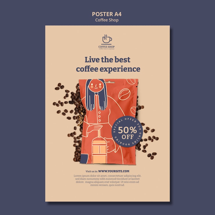 Free PSD coffee shop template design