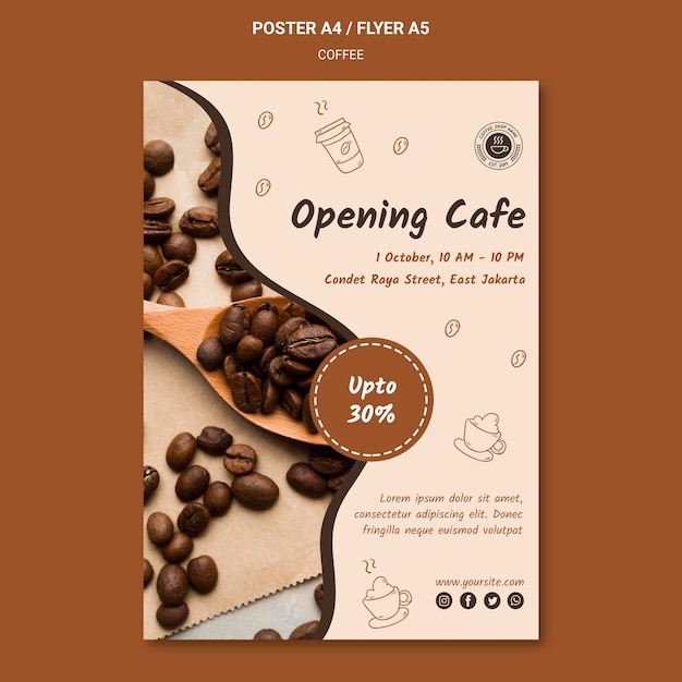 Coffee shop template flyer