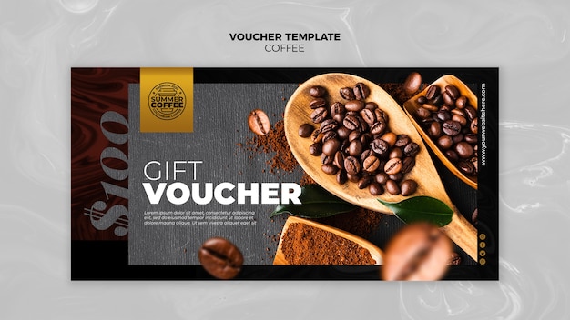 Free PSD coffee shop template voucher